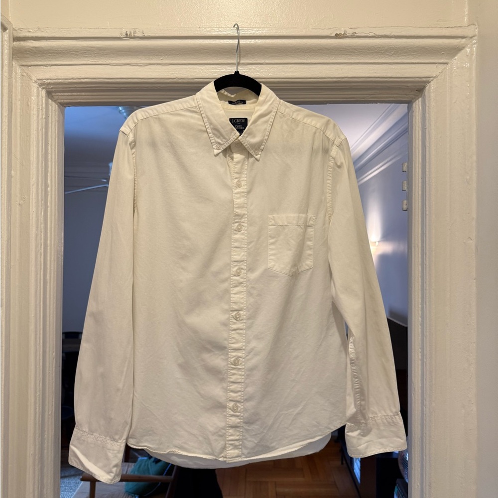 J. Crew White Casual Button Down Shirt